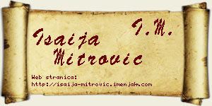 Isaija Mitrović vizit kartica